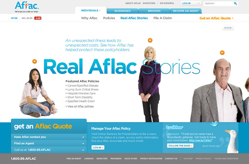 Aflac.com Home Page